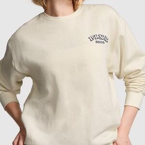 Vintage VS PINK FLEECE CREW SWEATSHIRT IN WHITE SHELL LIMITED EDITION Small 2004